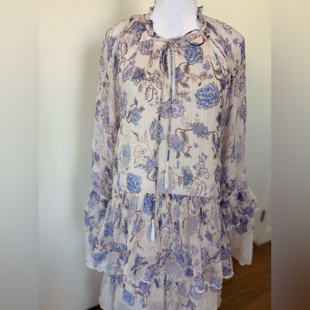 Floral Maxi Dress in Purple and Cream - Picture 8 of 15